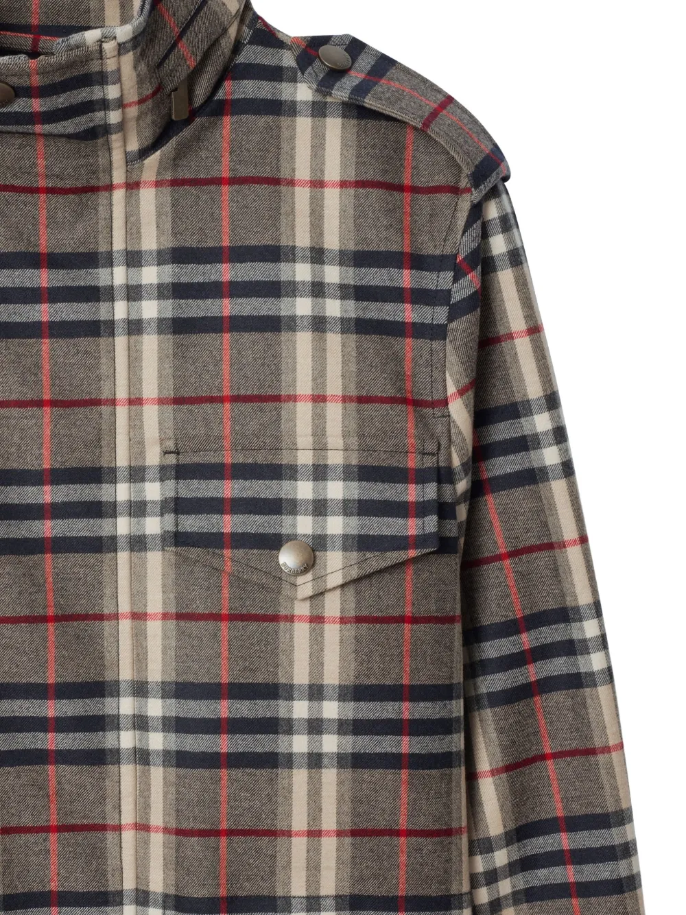 Burberry check-pattern bonded wool field jacket | Military Jackets | Image 2