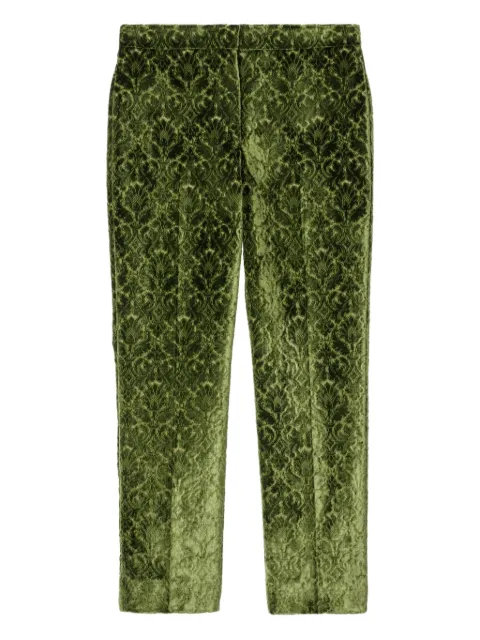 Burberry damask-pattern velvet trousers