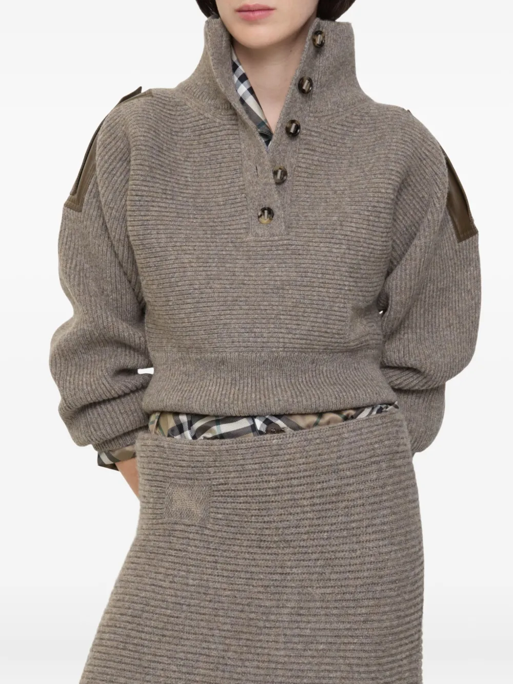 Burberry wool half-button sweater | Grey | Image 1