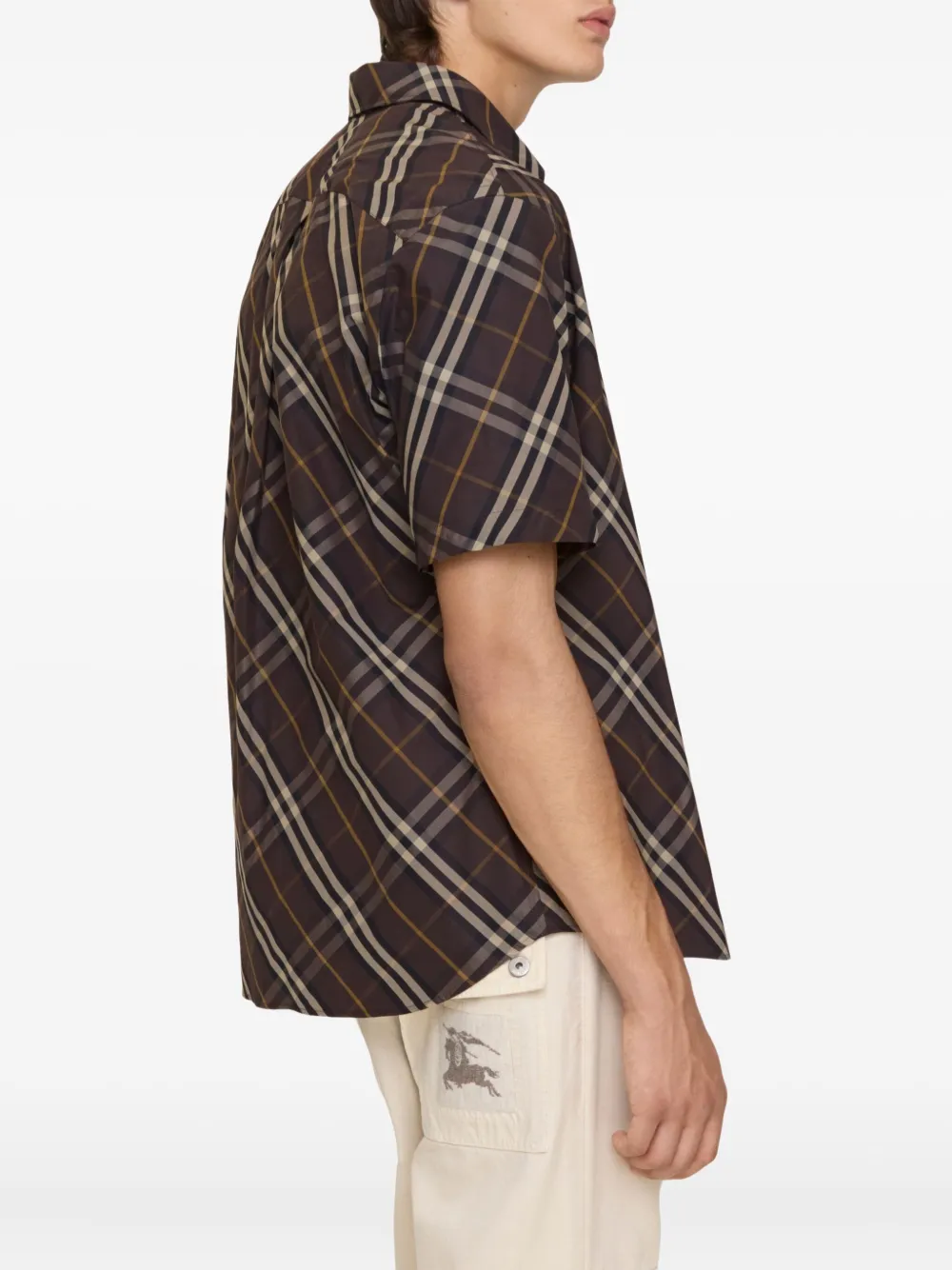 Burberry Geruit katoenen overhemd Bruin