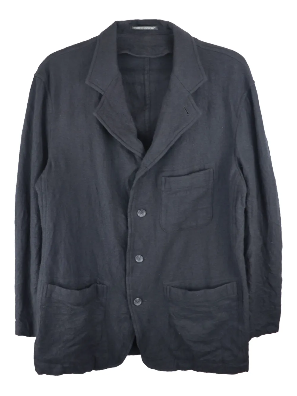 Y's Felted Three-pocket Blazer In Black