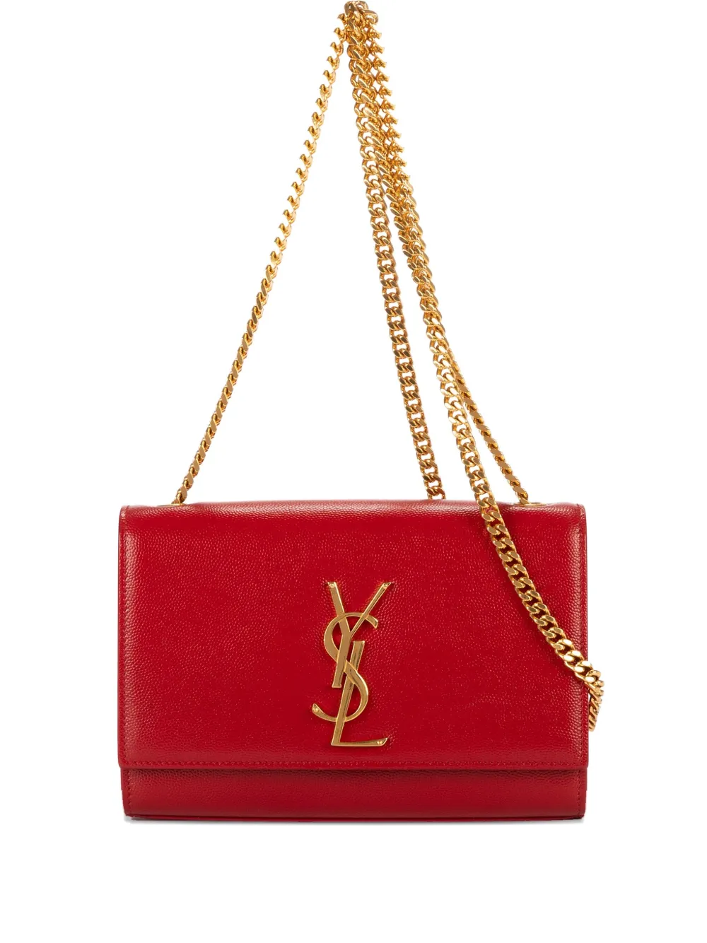Saint Laurent Pre-Owned Borsa a spalla con catena e logo - Rosso