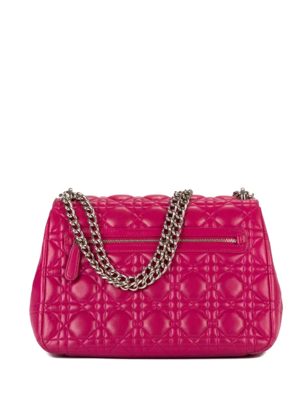 Dior Pre-owned Cannage-leather Chain Shoulder Bag in Pink