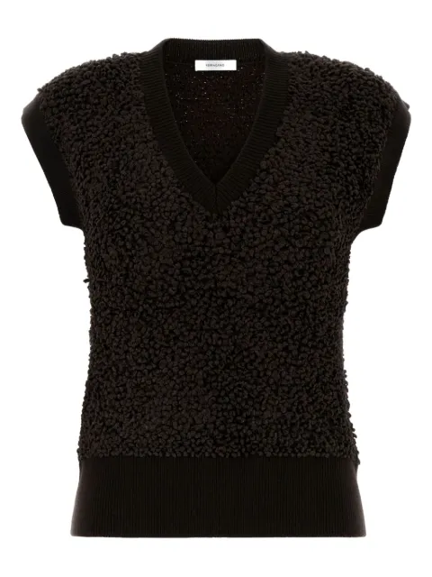 Ferragamo V-neck bouclé top