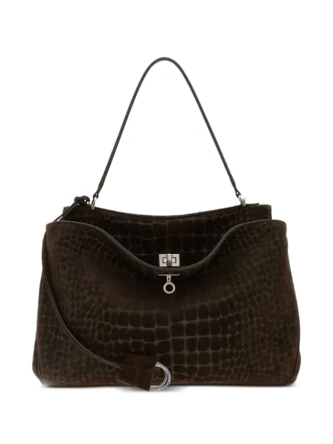 Balenciaga medium Rodeo crocodile-embossed top-handle shoulder bag