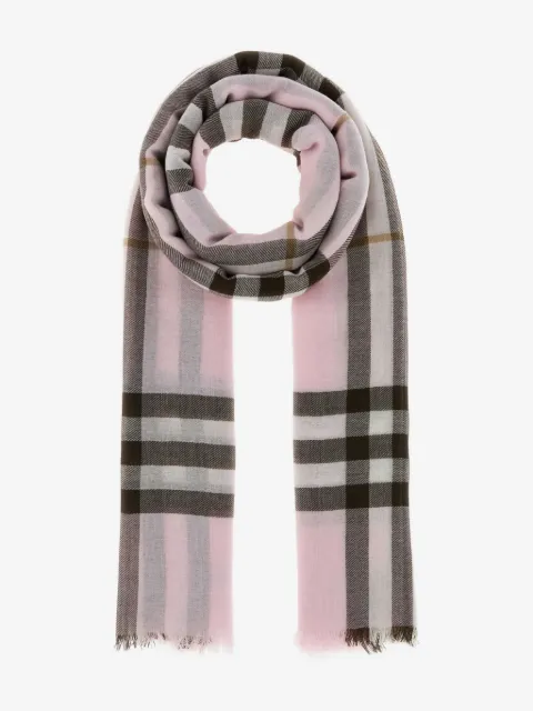 Burberry wide check wool scarf