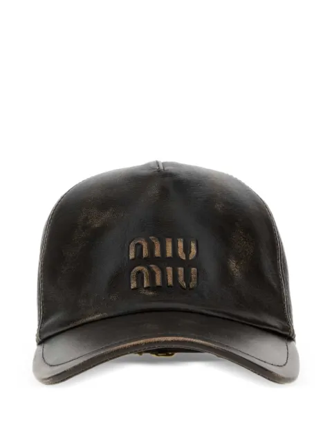 Miu Miu nappa-leather logo baseball cap
