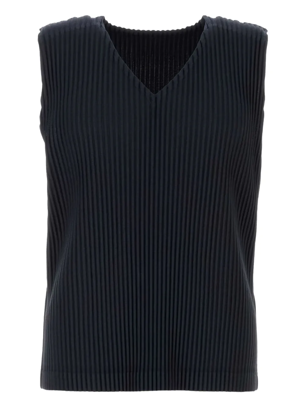 Homme Plissé Issey Miyake pleated V-neck vest | Blue | Image 1
