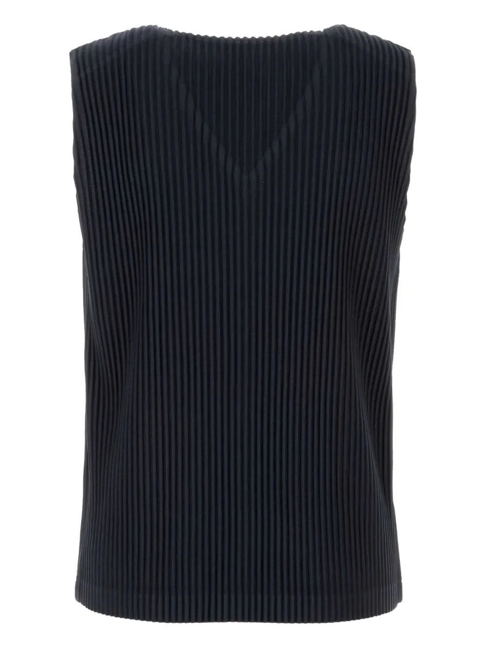 Homme Plissé Issey Miyake pleated V-neck vest - Blauw
