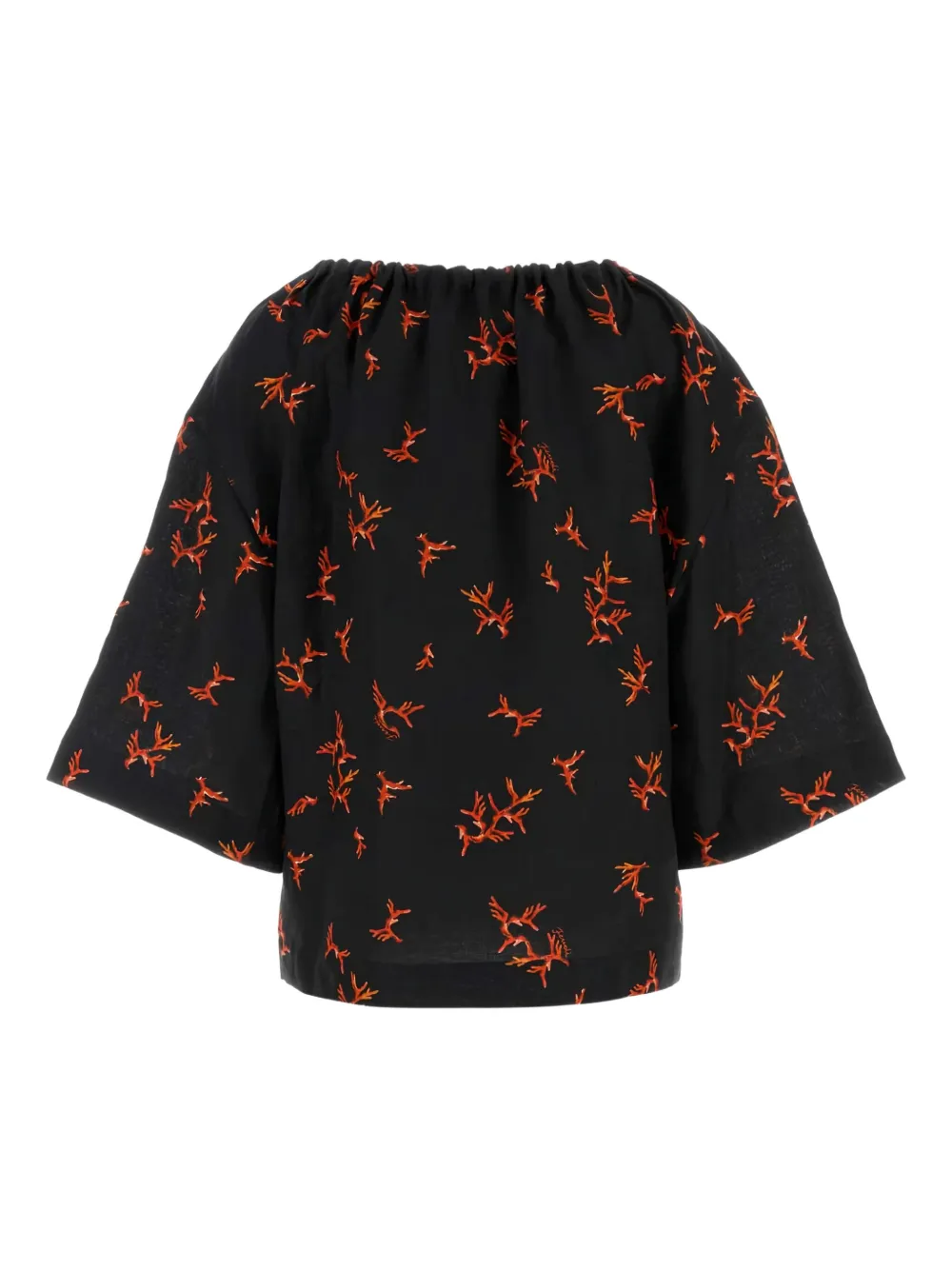 FENDI printed linen blouse - Zwart