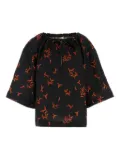 FENDI printed linen blouse - Black