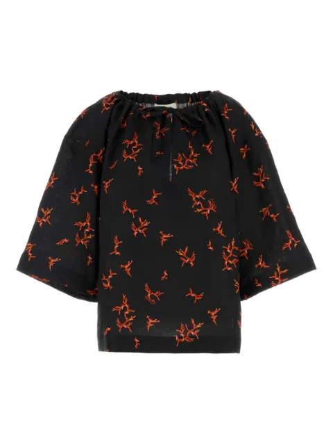 FENDI printed linen blouse