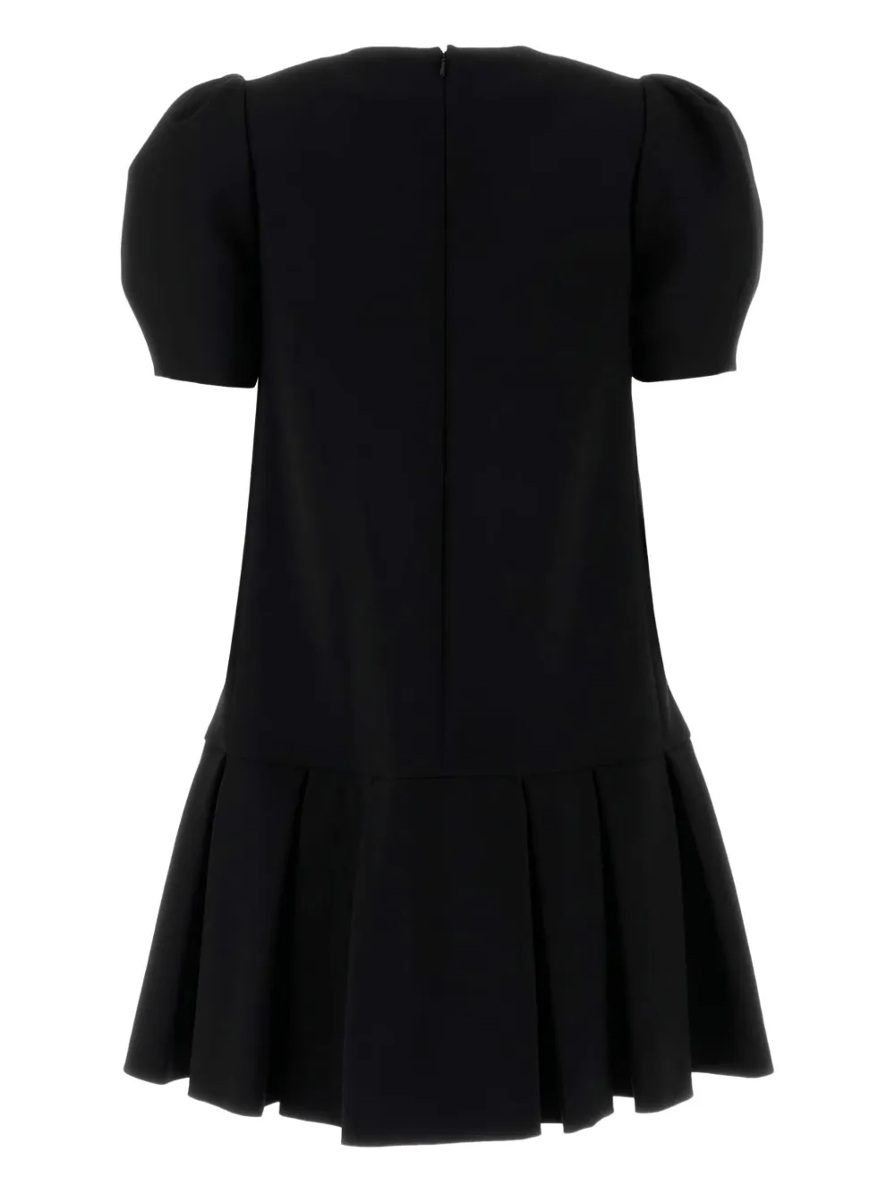 Moschino puff-sleeve pleated mini dress - Zwart