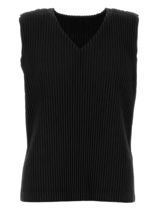 Homme Plissé Issey Miyake プリーツ タンクトップ | ブラック