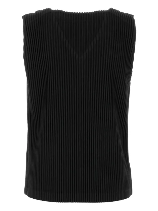 イッセイミヤケタンクトップ イッセイミヤケISSEY MIYAKE ジグザグエンボスプリーツタンクトップ 白