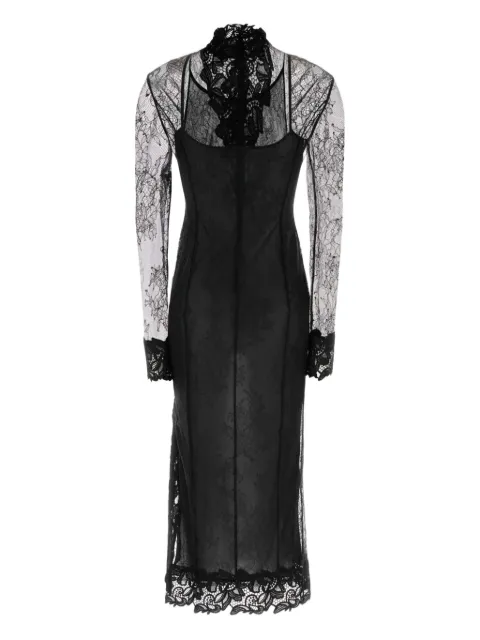 Blumarine lace mock-neck midi dress