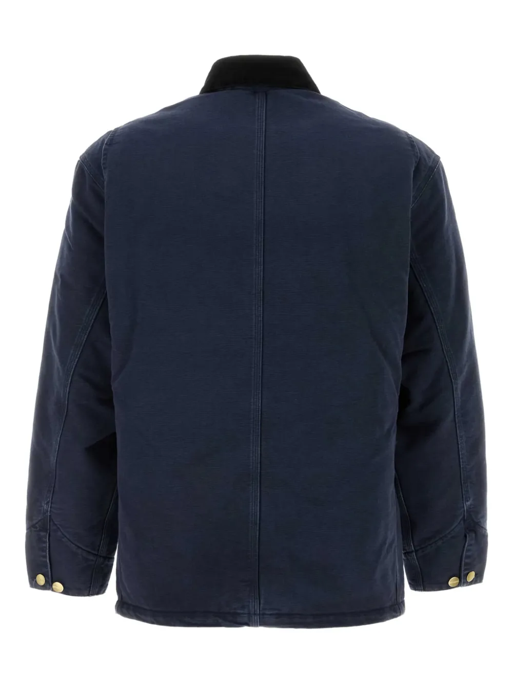 Carhartt Collared Canvas Chore Coat With Long Sleeves In Blue