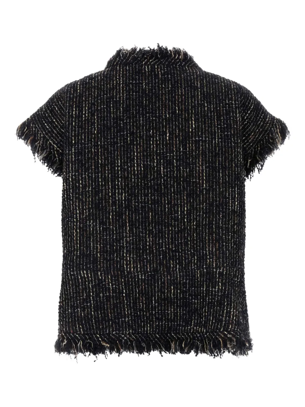 sacai tweed fringed gilet | Blue | Image 1