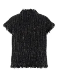 sacai tweed fringed gilet - Blue