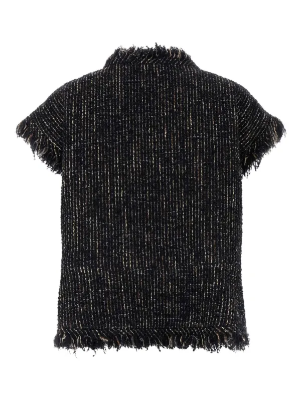 sacai ツイードジレ Sacai Tweed Gilet - 001 Black - 55% Off | Editorialist