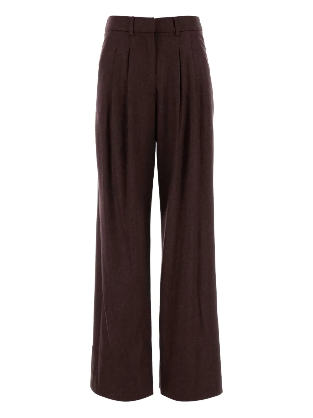 Pt Torino Grape Stretch Wool Blend Wide-leg Pant In Brown