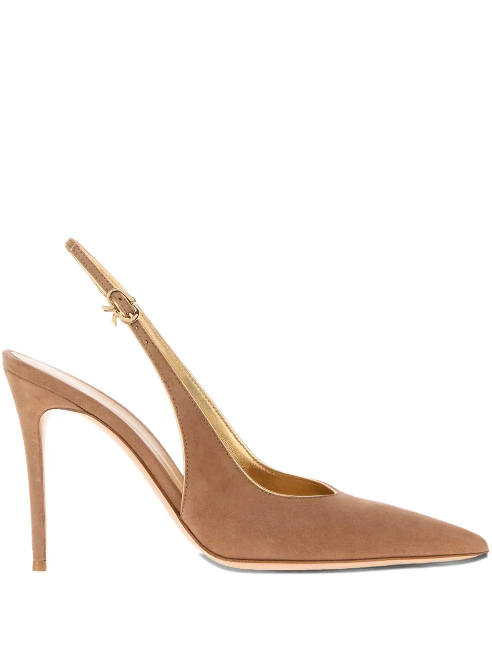Gianvito Rossi 100mm Yves slingback suede pumps Neutrals