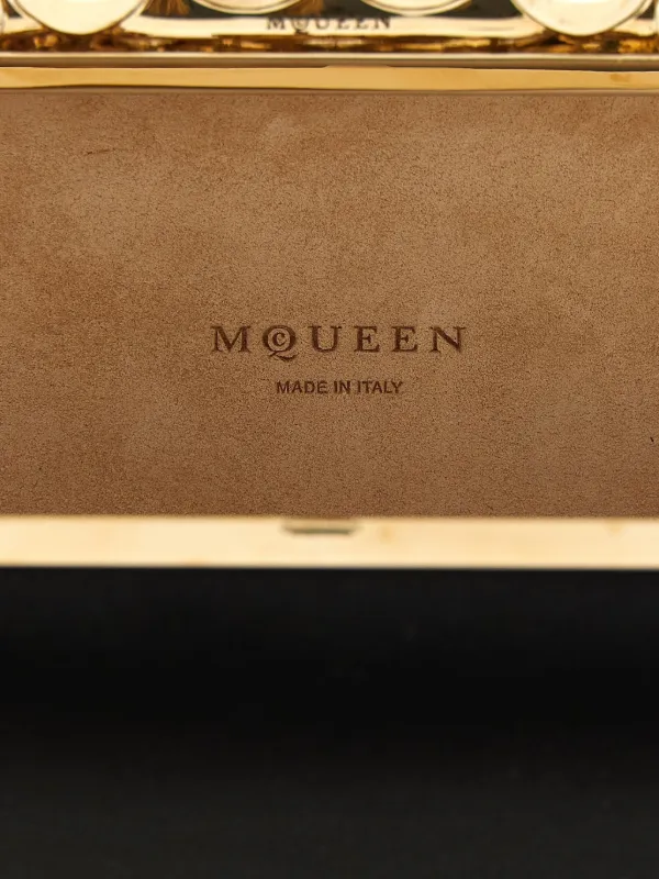Alexander McQueen Carnation Knuckle Clutch Bag | Black | FARFETCH