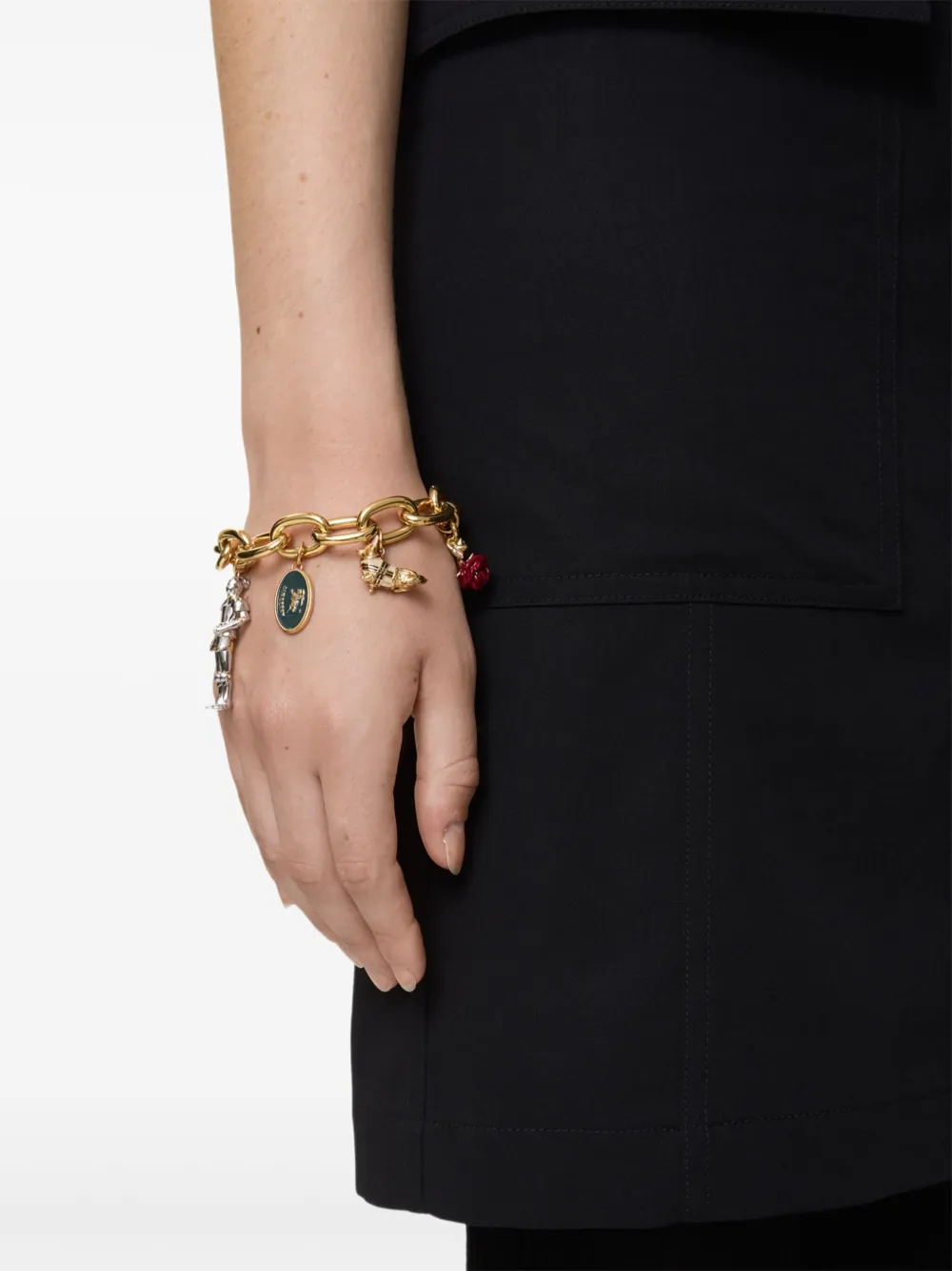 Burberry Chain-link Charm Bracelet In Gold