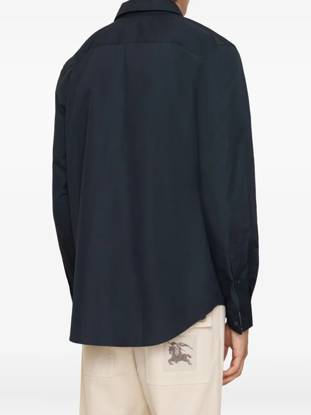 Burberry Equestrian-Knight overhemd met borduurwerk Blauw