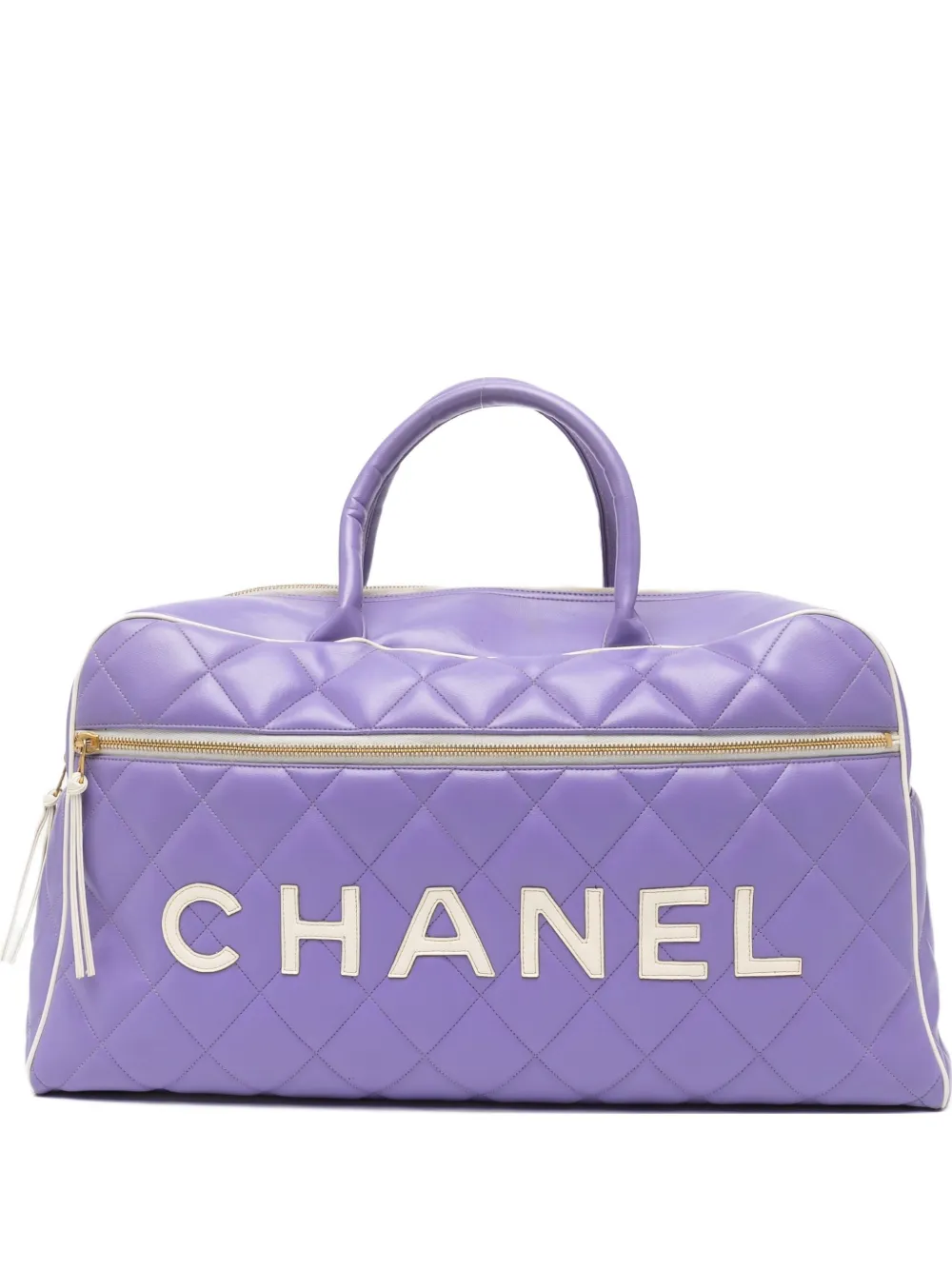 CHANEL Pre-Owned 1992 Weekend Duffel Overnight Duffle Tote | Purple | Image 1