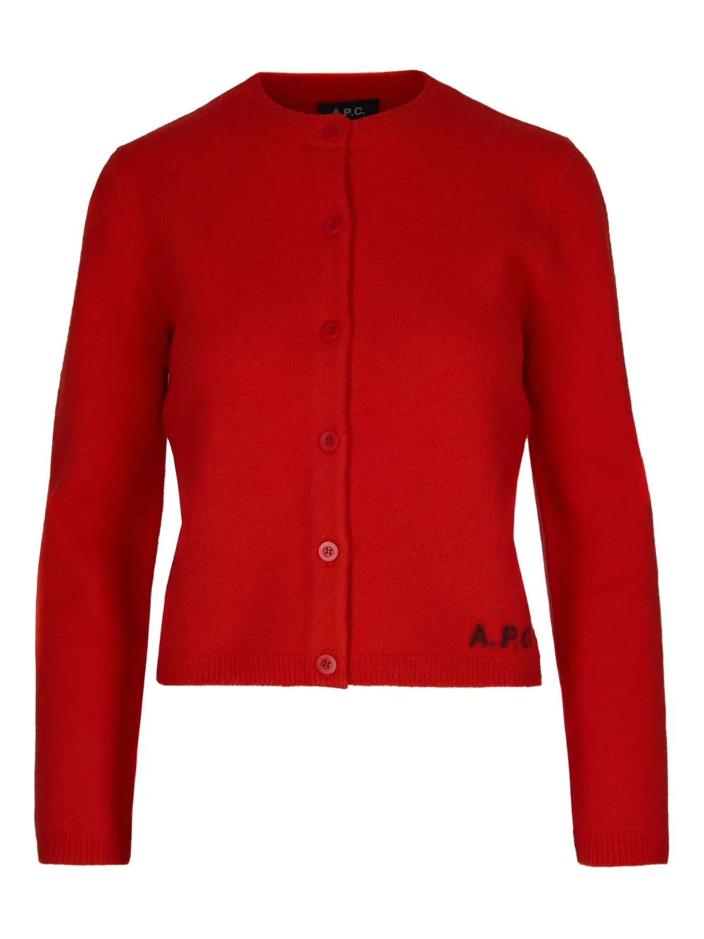 A.P.C. logo-detail cardigan | Red | Image 1