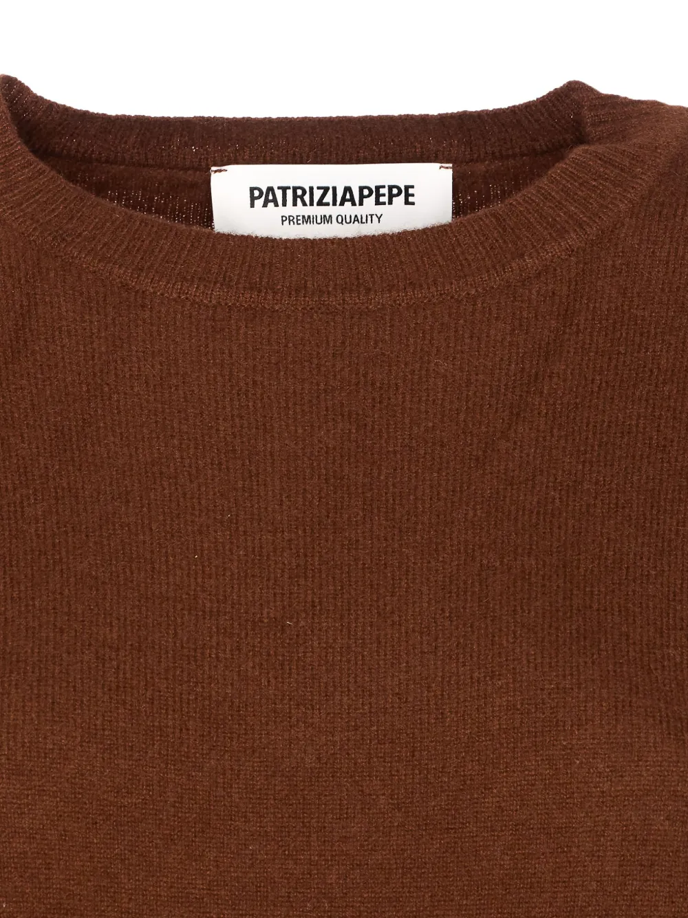 Patrizia Pepe Sweater met ronde hals en logo Bruin