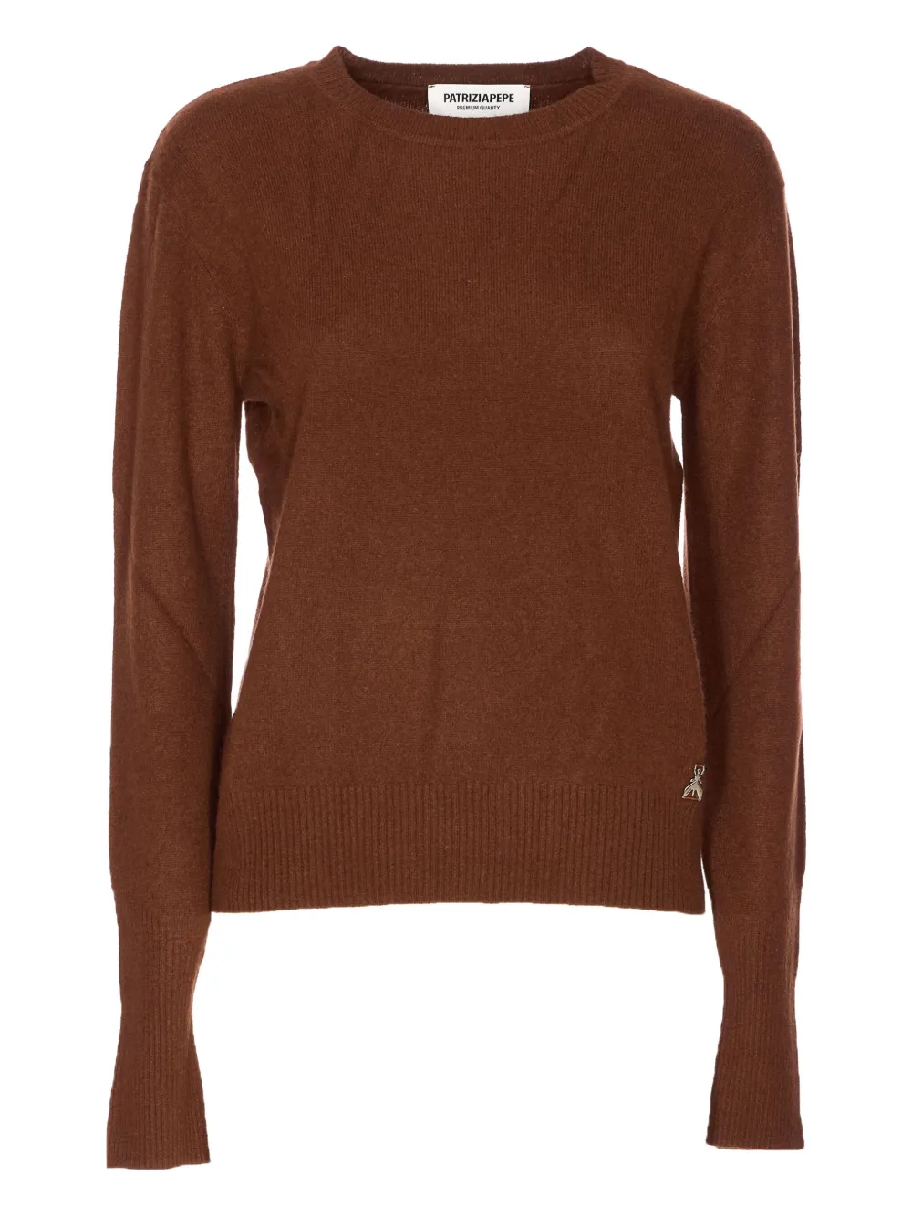 Patrizia Pepe logo-embellished crew-neck sweater | Brown | Image 1