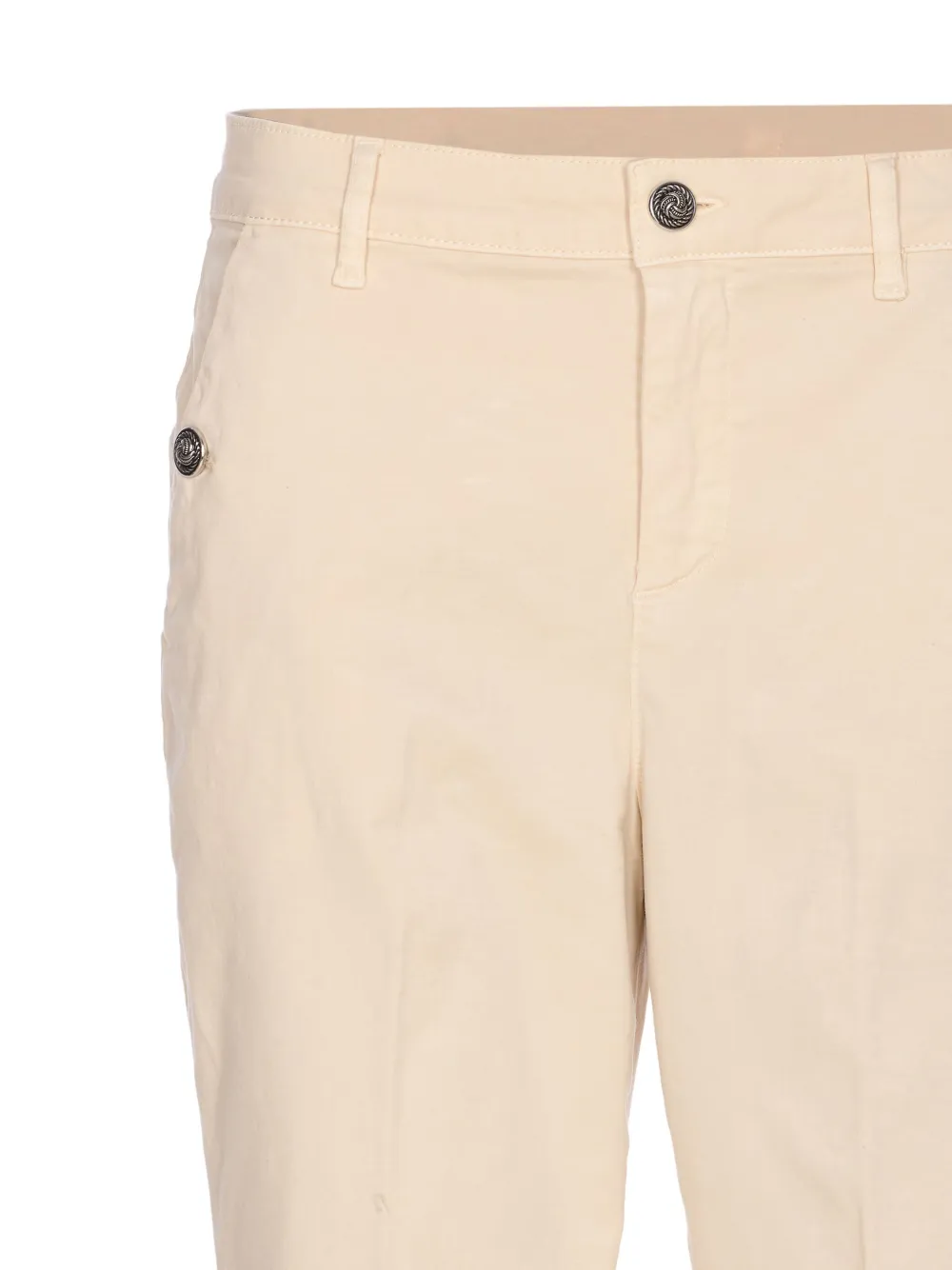 Liu •jo Button-fastening Embellished-pocket Trousers In Neutral