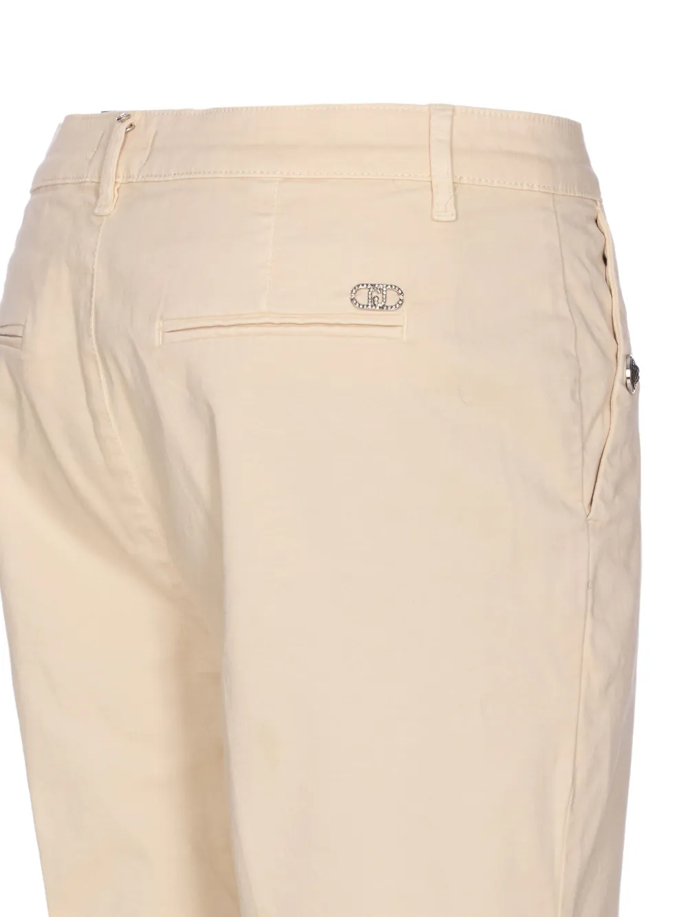 Liu •jo Button-fastening Embellished-pocket Trousers In Neutral