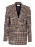 Saint Laurent check double-breasted blazer - Brown