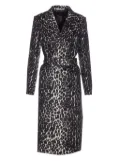 Tagliatore leopard-print coat - Black