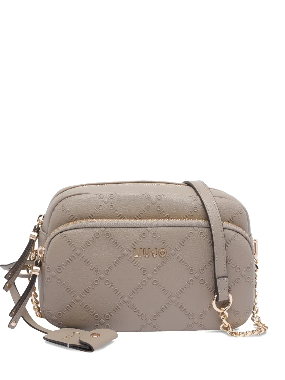 Liu •jo Logo-embossed Chain-strap Shoulder Bag In Neutral