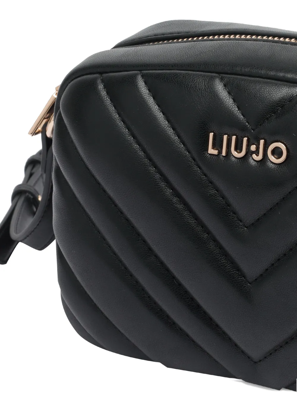 Liu •jo Quilted Logo-plaque Shoulder Bag In Black