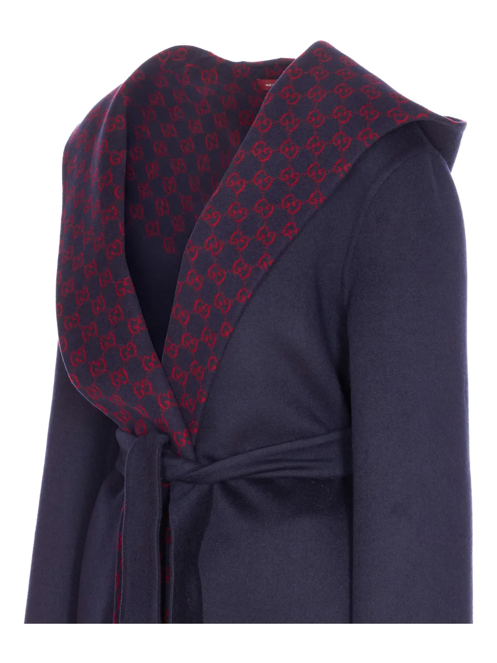 Gucci Hooded Gg-pattern Coat In Purple