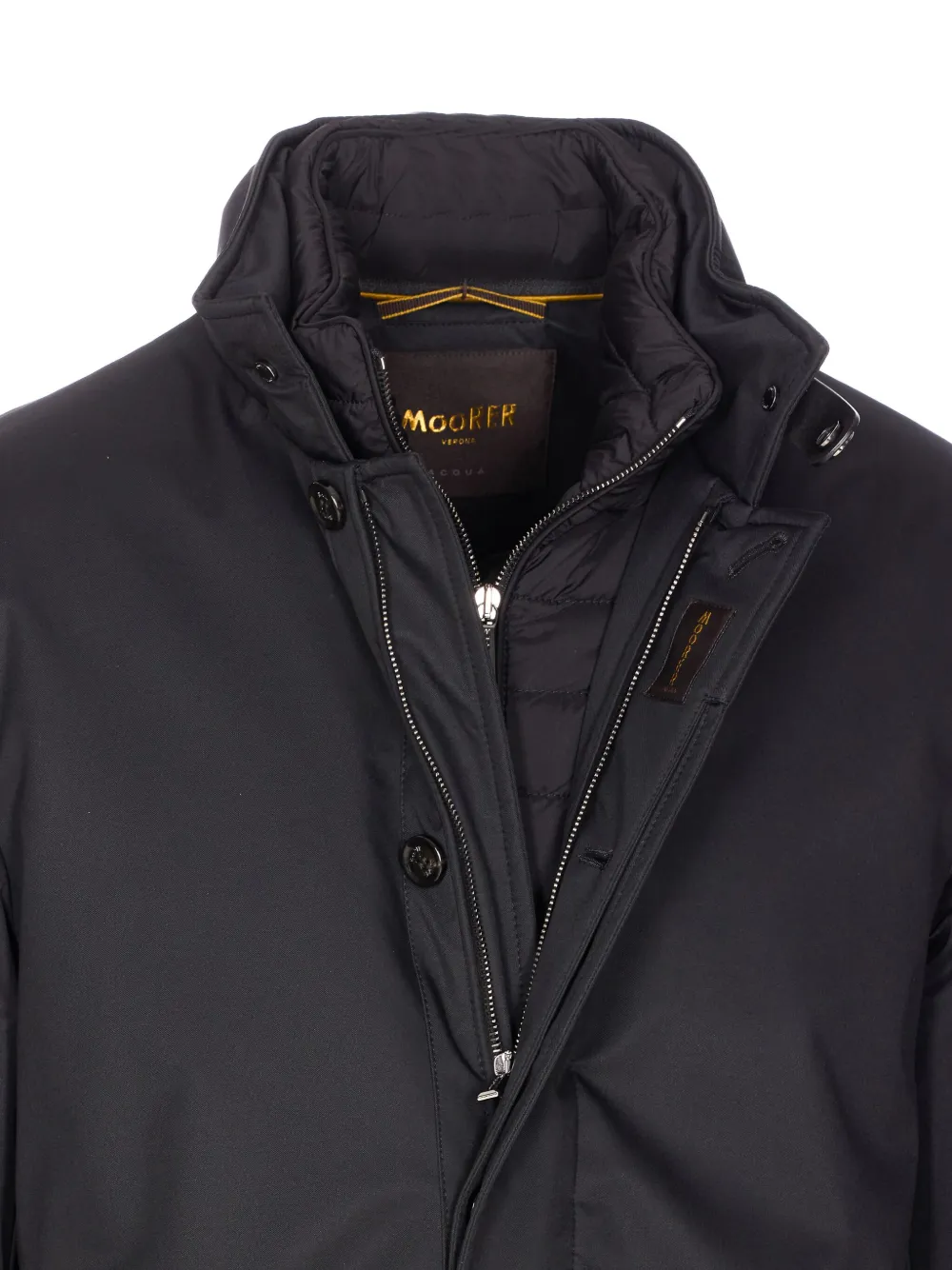 Moorer Gewatteerd jack met hoge hals Zwart