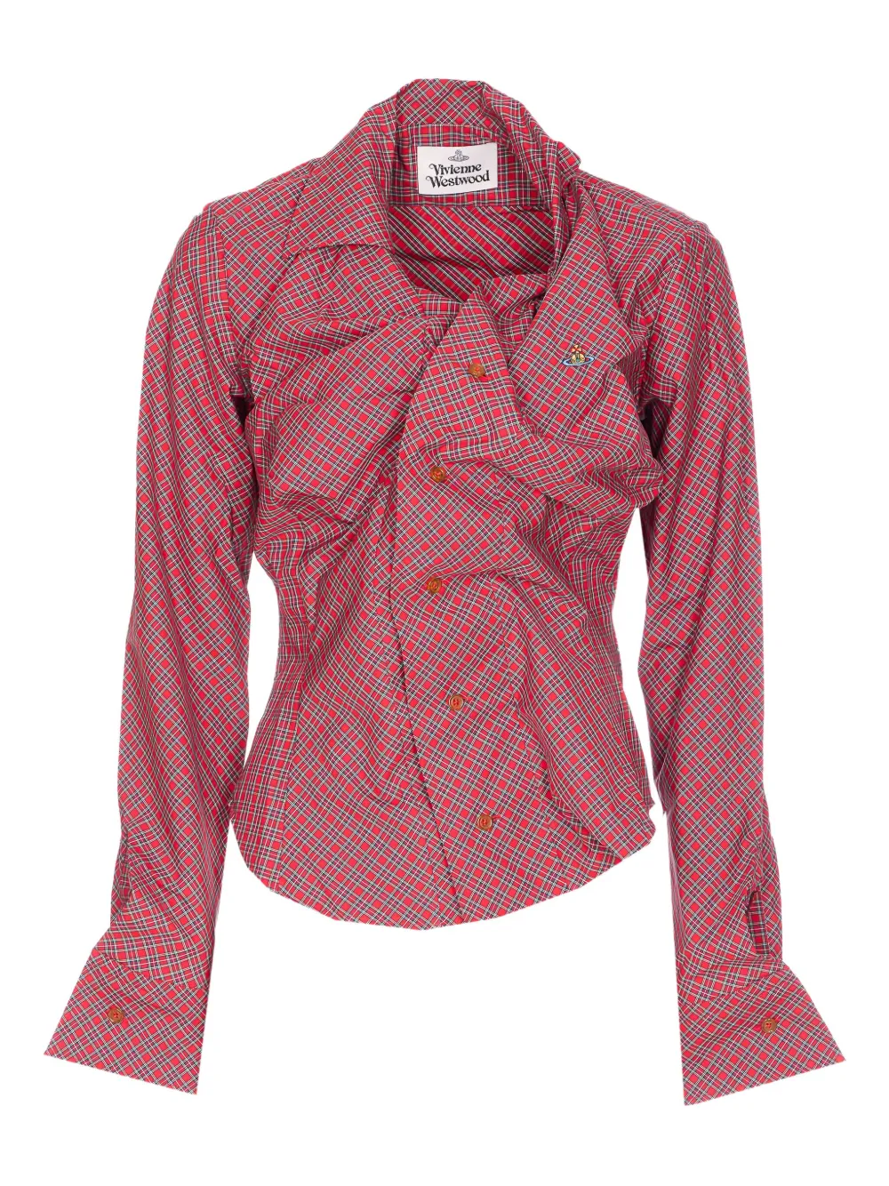 Vivienne Westwood tartan embroidered shirt | Red | Image 1