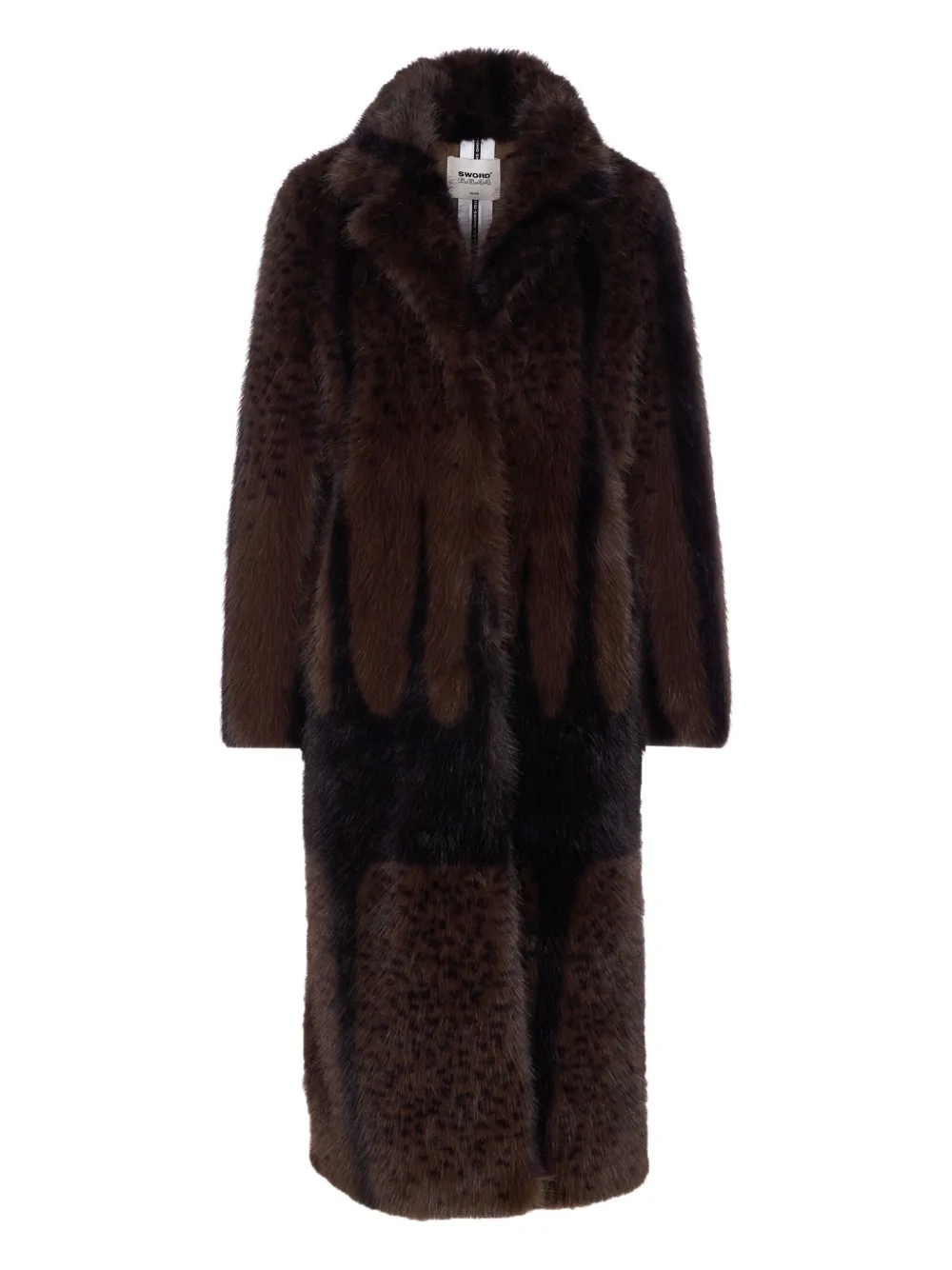 Sword faux fur panelled coat | Brown | Image 1