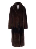 Sword faux fur panelled coat - Brown