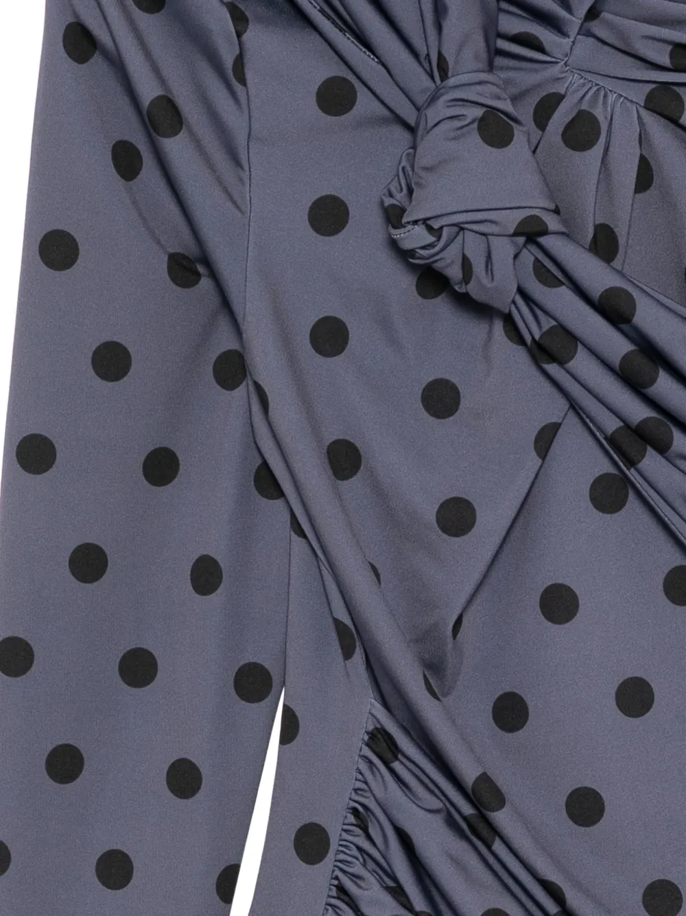 Rokh Polka-dot Knotted Top In Gray