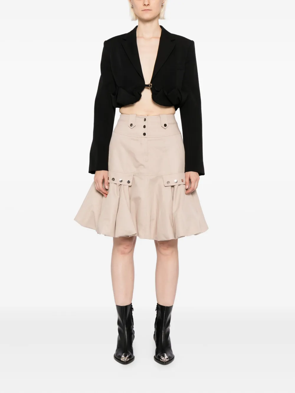 Rokh Midi-rok met pofmouwen - Beige