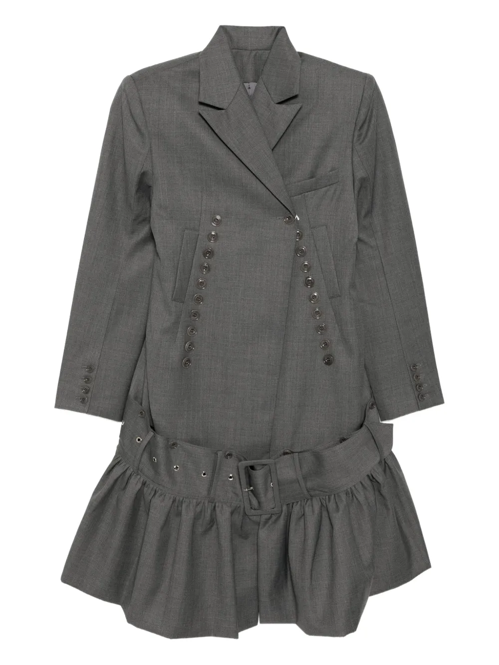 Rokh flared-hem coat | Grey | Image 1
