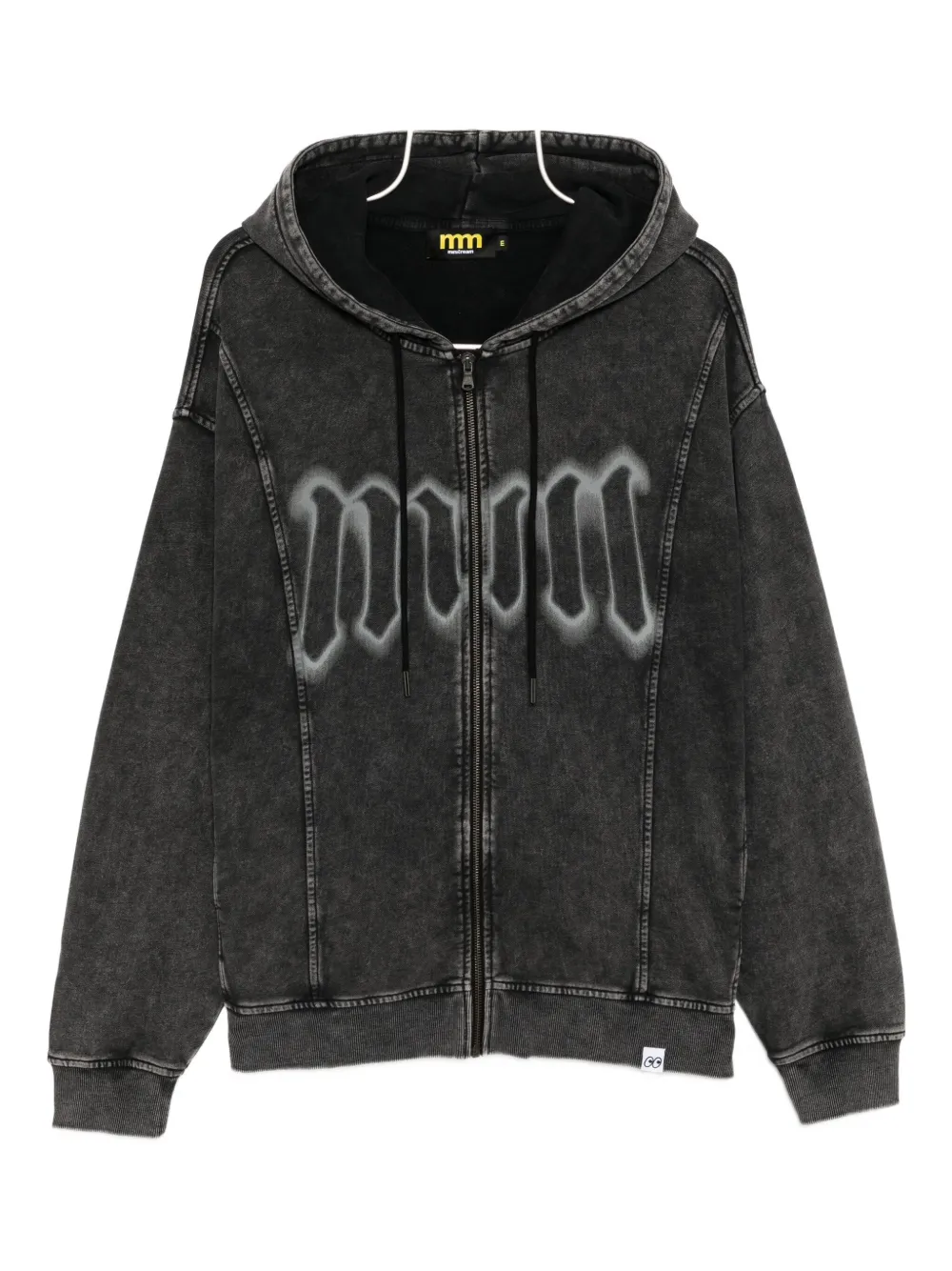 Mini Cream Felpa con stampa e cappuccio - Nero