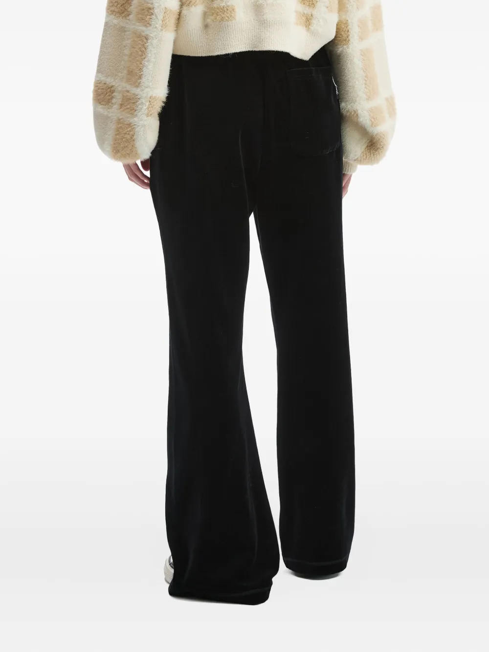Musium Div. Fluwelen broek met logodetail Zwart