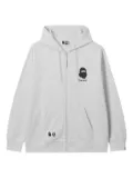 FINGERCROXX graphic-print zip-up hoodie - Grey